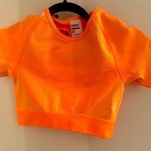 Gymshark ultra seamless crop top new with tags size small neon orange